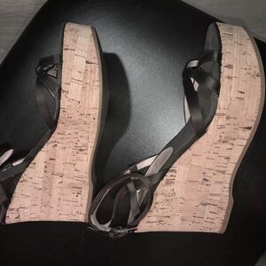 Authentic Prada Retro Stylish Brown Cork Wedge Sandals Size 7